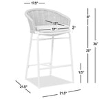 Santorini Wicker Outdoor Bar Stool, Set of 2