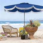 Allegra Scalloped Fringe Vented Patio Umbrella