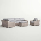 Laguna Sol 5-Person All-Weather Wicker Sectional Seating Set