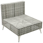 7-Piece Outdoor Wicker Sectional Sofa with Water Resistant Cushions and Coffee Table
