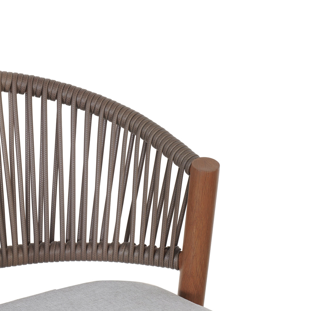 Outdoor Metal Frame Stools with Scallop-Shaped Backrest & Water-Resistant Cushions, Set of 2