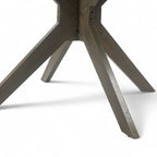 Stanford Outdoor Round Acacia Wood Dining Table with X Base