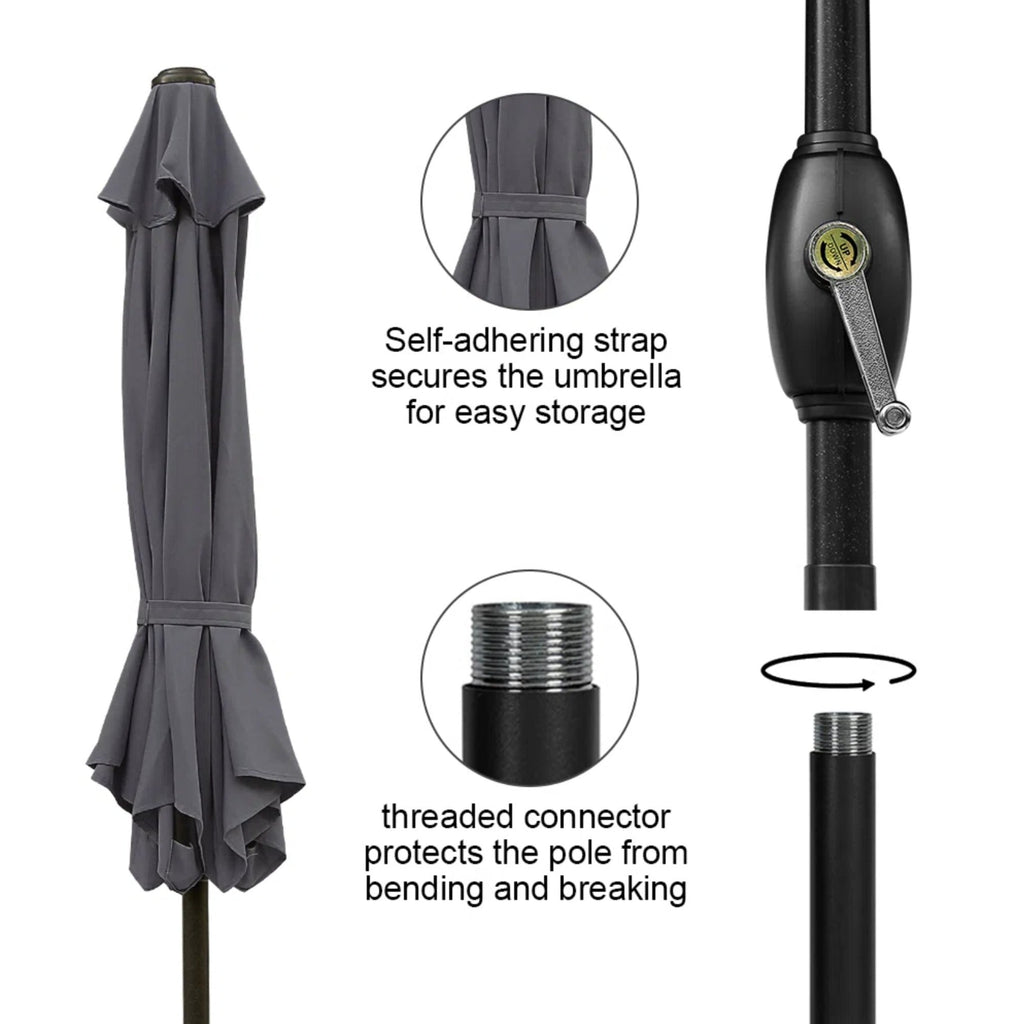 7.5 Feet Market Umbrella with Crank Lift & Tilt, Base Not Included