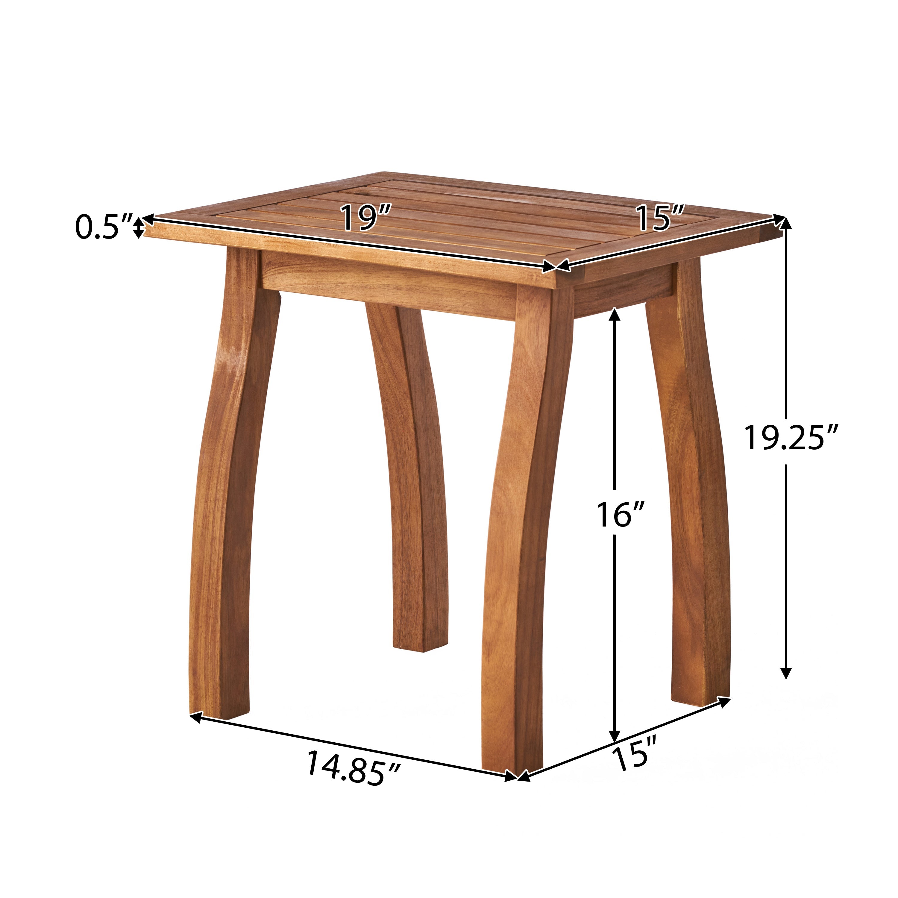 Selma Acacia Wood Outdoor Accent Side Table