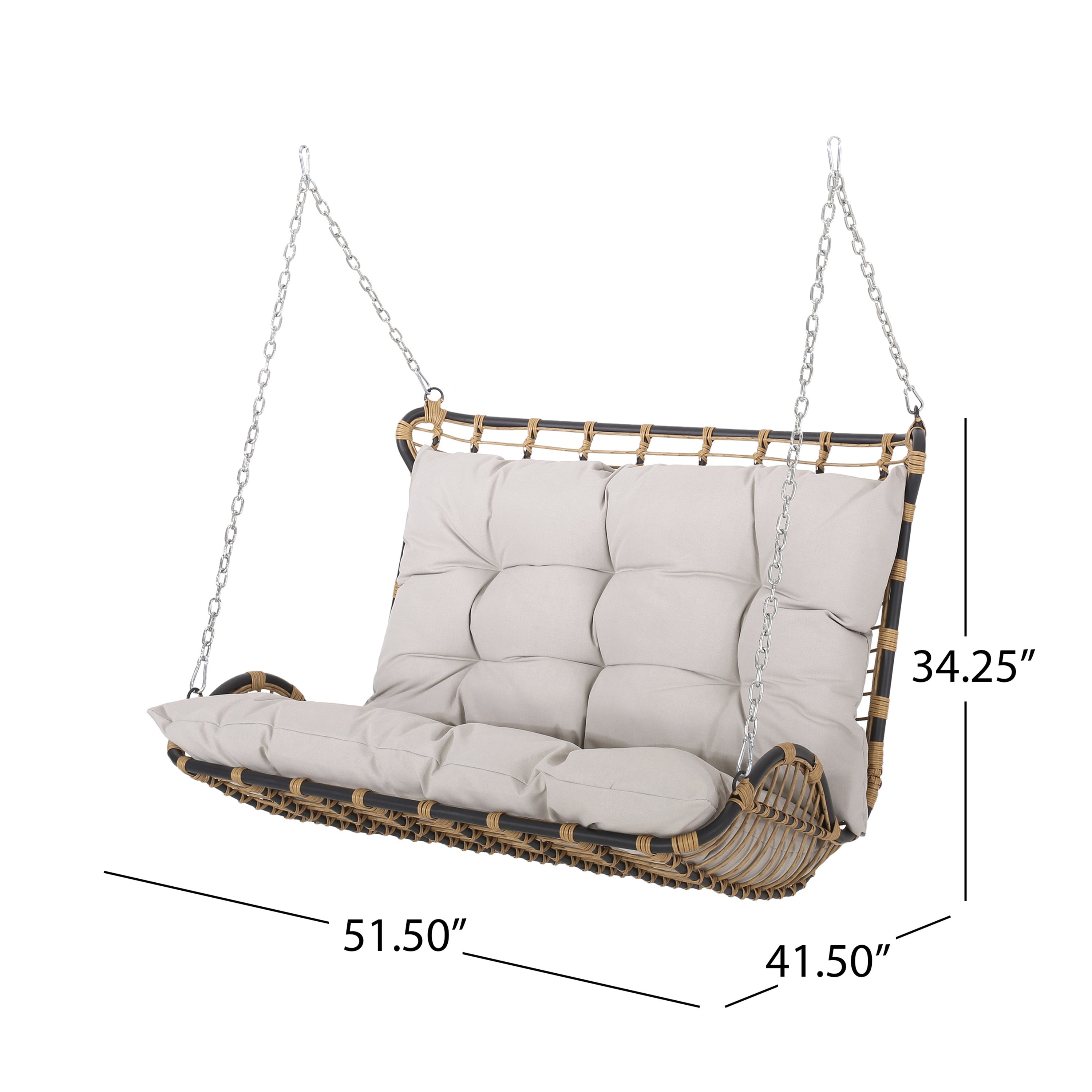 Arruda Outdoor Wicker Porch Swing with Cushions