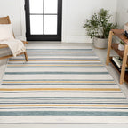 Janus Classic Coastal Ticking Stripe Reversible Machine-Washable Indoor/Outdoor Runner Rug
