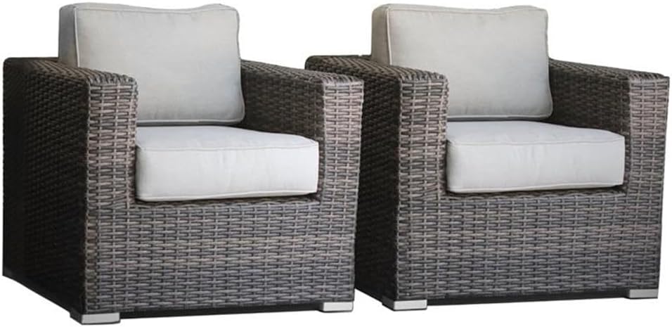 Modern All-Weather Wicker Outdoor Accent Chairs, 3-Piece Set