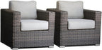 Modern All-Weather Wicker Outdoor Accent Chairs, 3-Piece Set