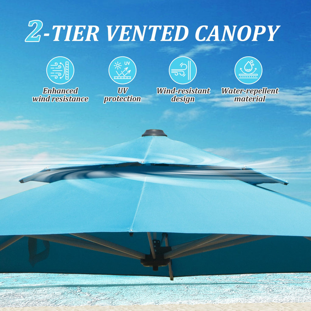 Round Cantilever Umbrella with Center Pole, Base Not Included