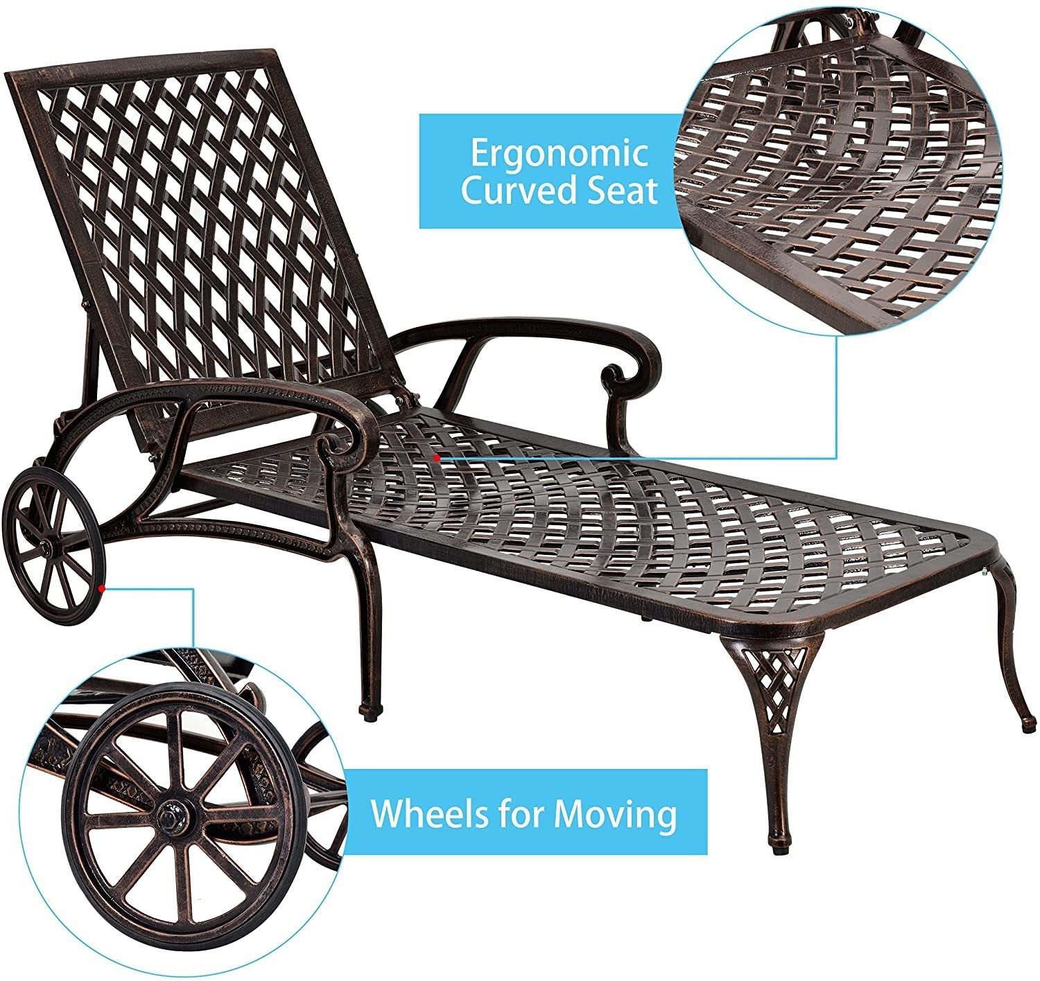 Aluminium Cast Lounge Chaise