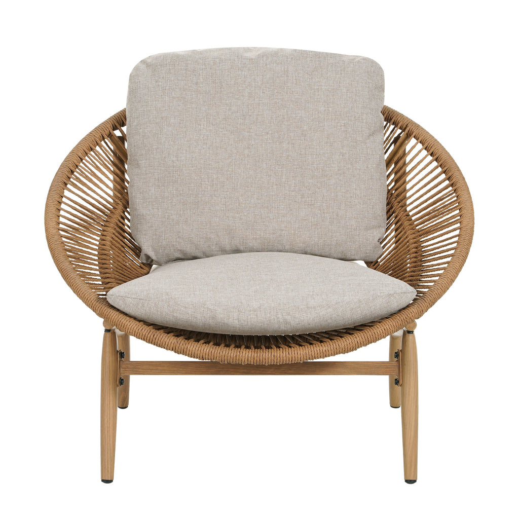 Cyril Outdoor Wicker Papasan Style Lounge Chair