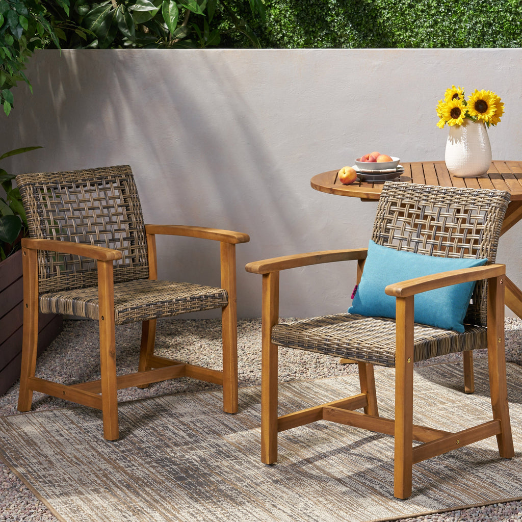 Hampton Outdoor Rattan Dining Chairs, Set of 2