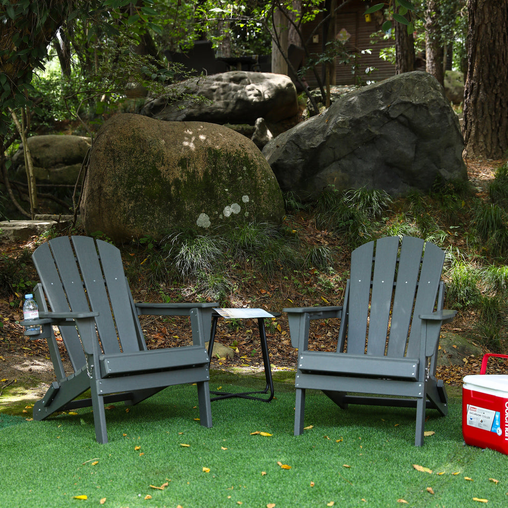 Composite Folding Adirondack Chair with Dual Cup Holder