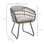 Maristella Outdoor Wicker Dining Arm Chairs, Set of 2
