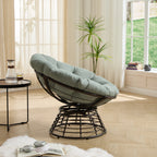 360° Swivel Indoor Outdoor Wicker Papasan Chair with Soft Thick Cushion