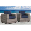 Wicker Outdoor Club Chair, Set of 2