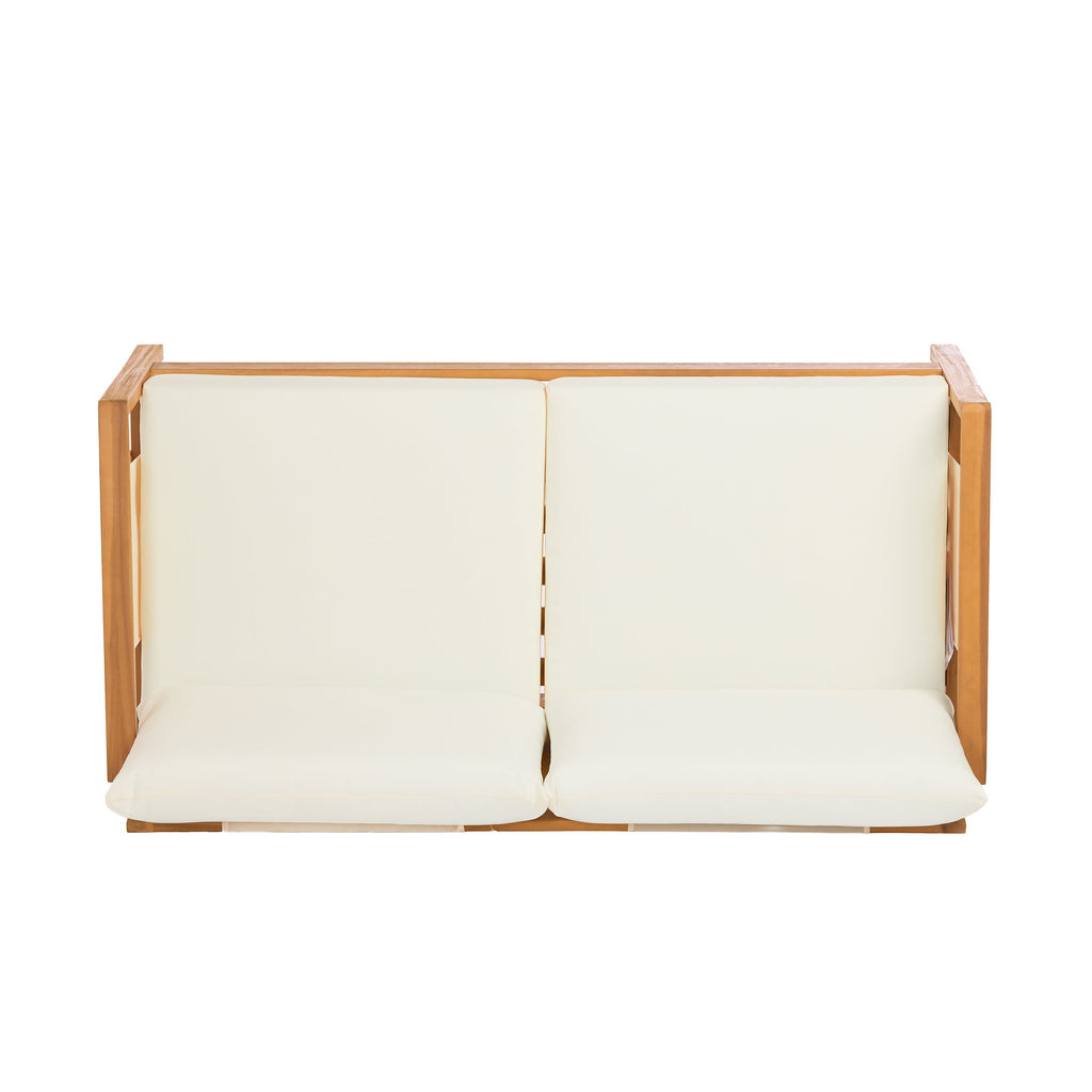 Khali 2 Piece Acacia Wood Outdoor Sofa Set with Cushions