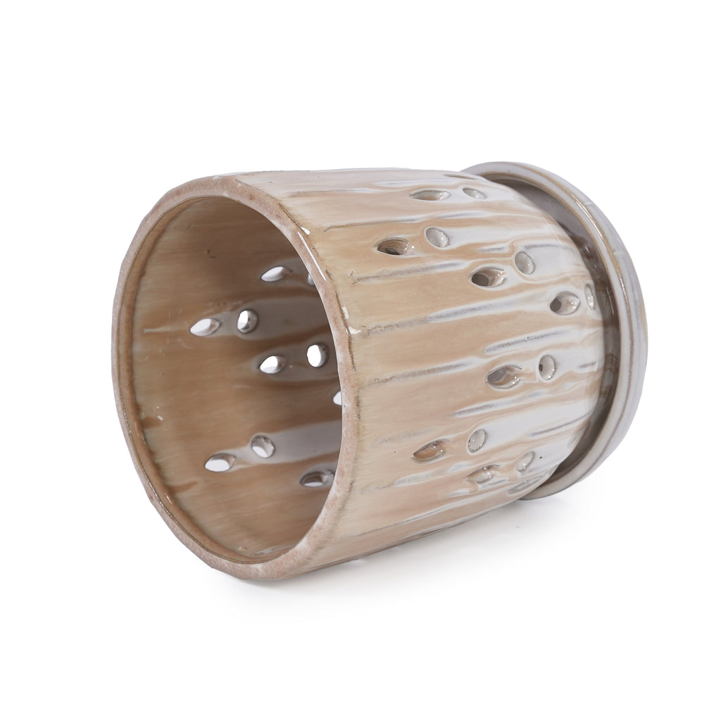 Aven Beige Handmade Ceramic Planter, Set of 2