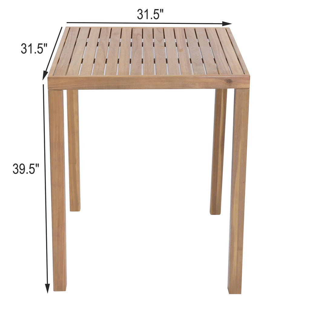 Seacliff Outdoor Acacia Wood Bar Table