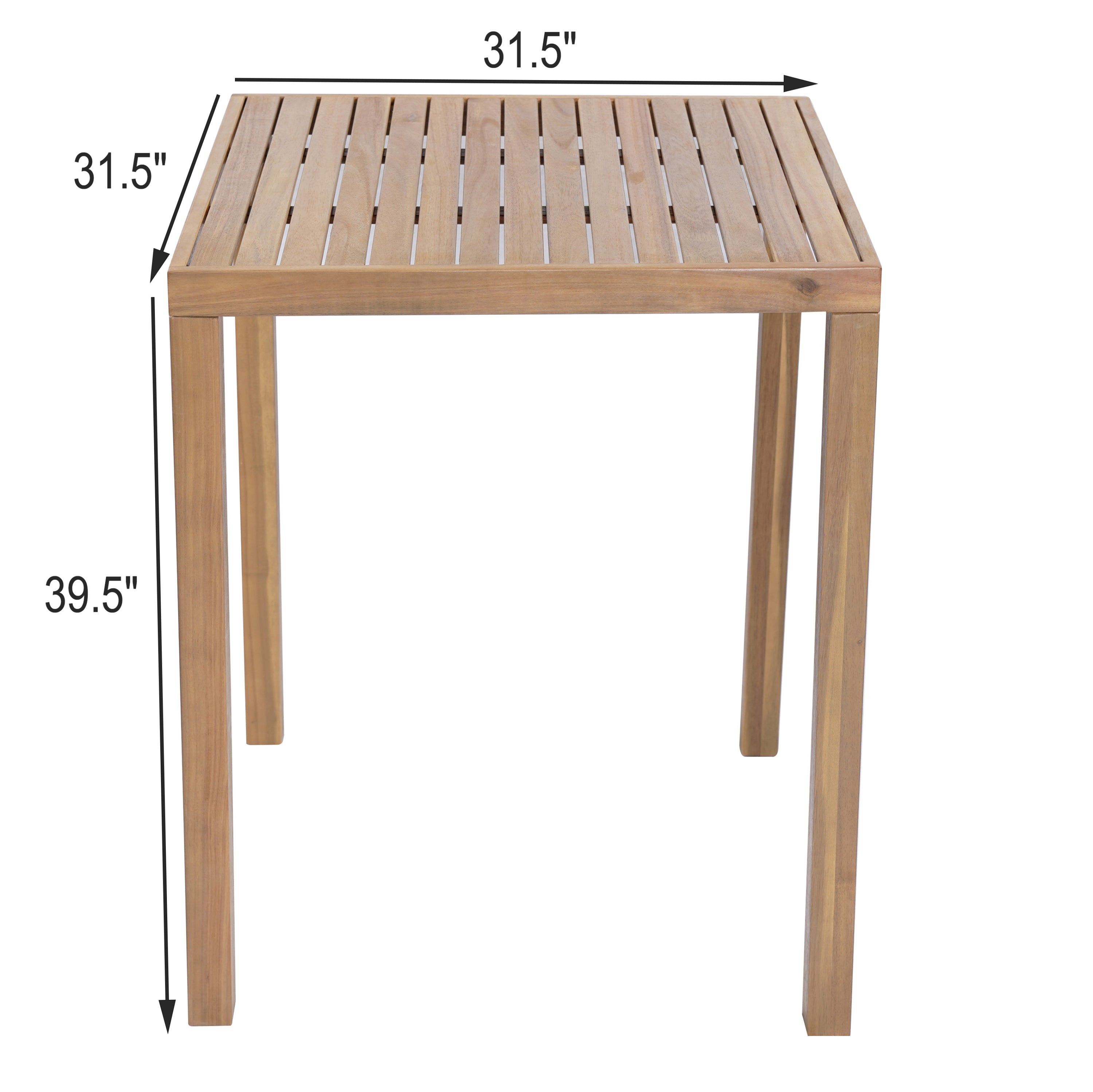 Seacliff Outdoor Acacia Wood Bar Table