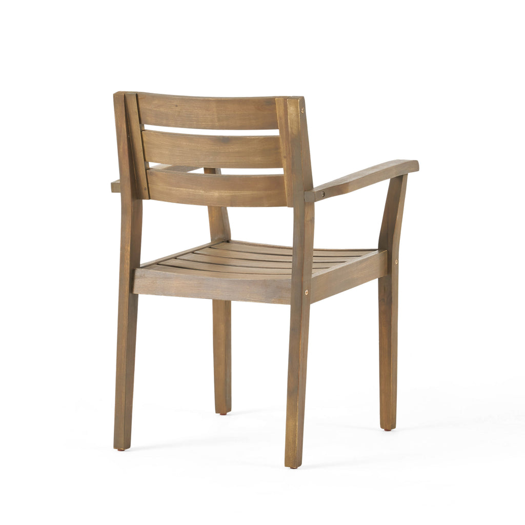 Stamford Outdoor Acacia Wood Dining Chairs, Set of 2