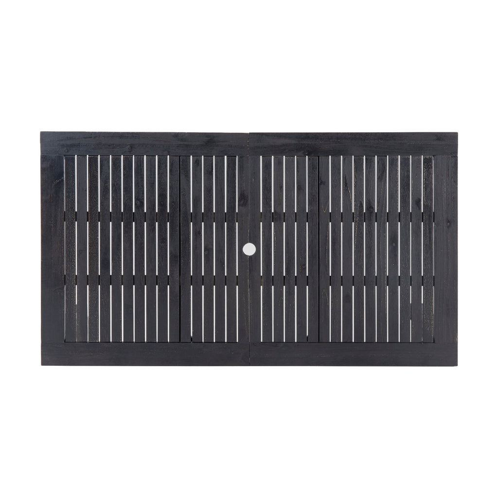 Outdoor Expandable Acacia Wood Dining Table, Dark Grey