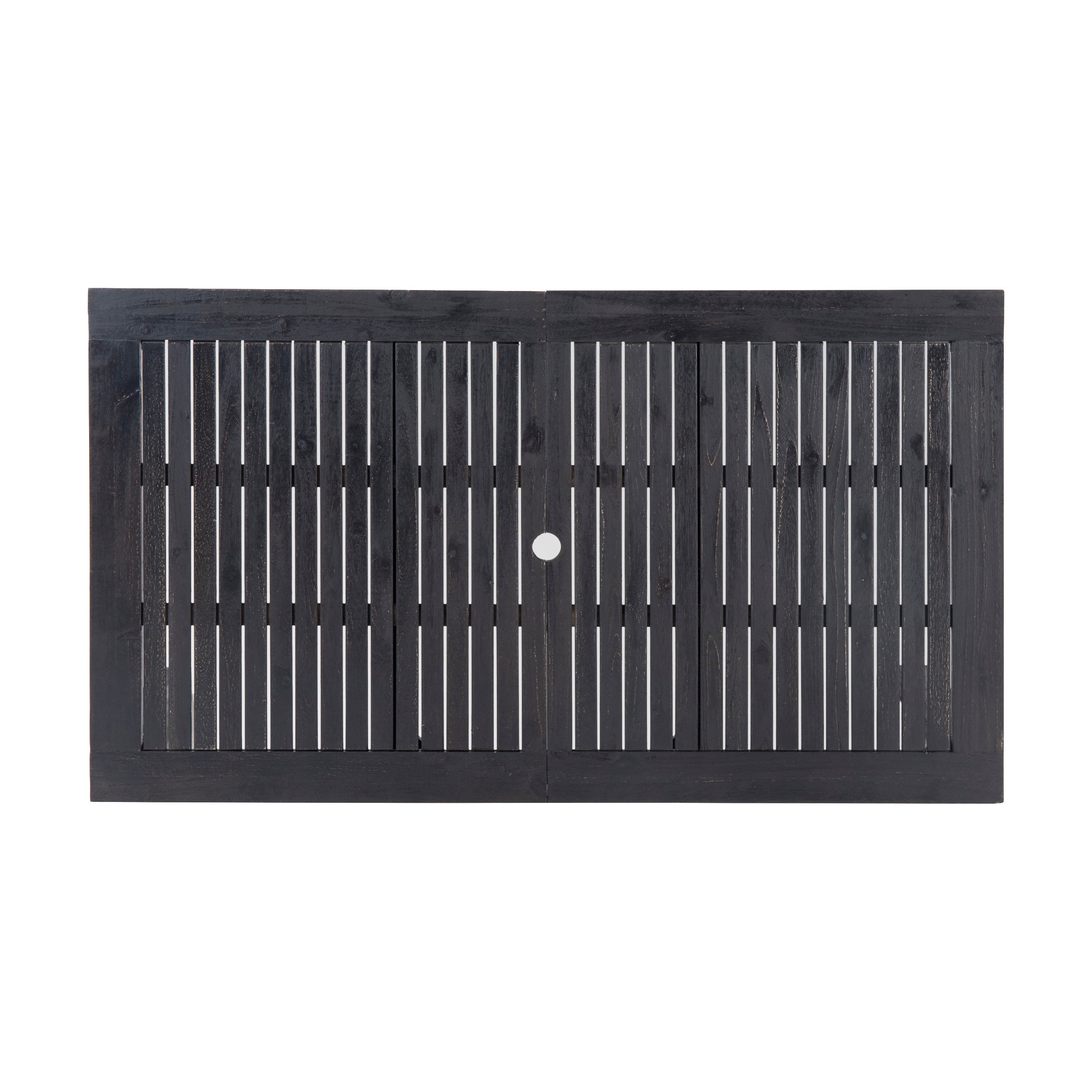 Outdoor Expandable Acacia Wood Dining Table, Dark Grey