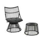 Strontianite 2-Piece Patio Set with Side Table and Wicker High Back Chair