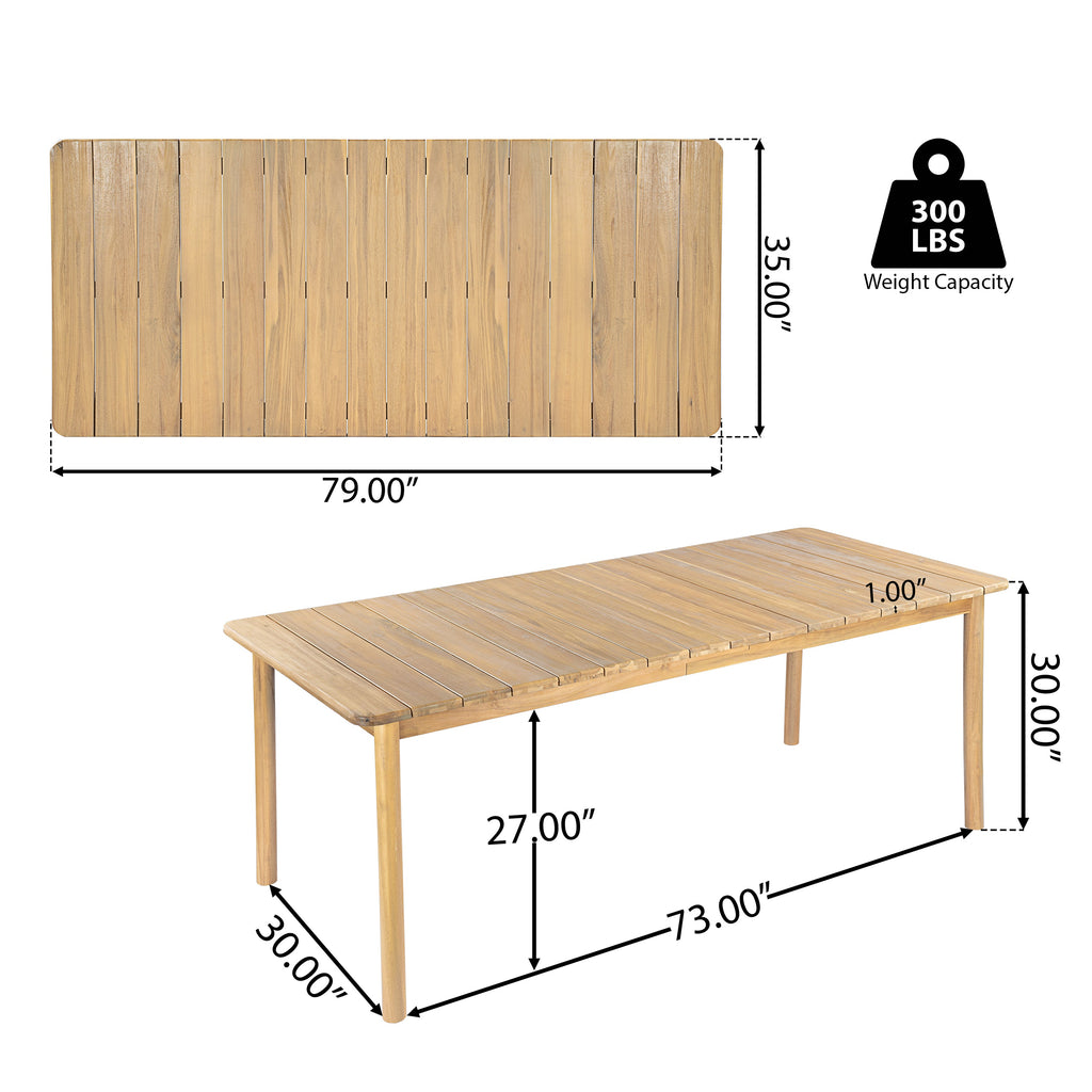 Abaco Acacia Wood Outdoor Dining Table