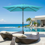 6.5 x 10 ft Rectangular Patio Umbrella with Crank, Base Not Included