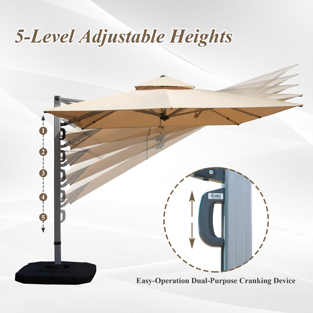 9'x 11' Rectangle Cantilever Umbrella with Center Pole, Base Not Included