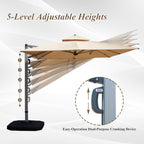 9'x 11' Rectangle Cantilever Umbrella with Center Pole, Base Not Included