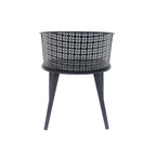 Rejoiced Outdoor Dining Chair with Geometric Lattice Design and Curved Back, Set of 2
