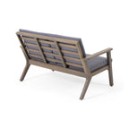Brixton Outdoor Acacia Wood Loveseat and Coffee Table Set with Cushions