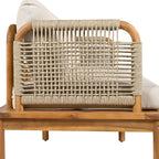 Isola Outdoor 4 Piece Acacia Wood and Rope Patio Sofa Set