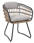 Maristella Outdoor Wicker Dining Arm Chairs, Set of 2