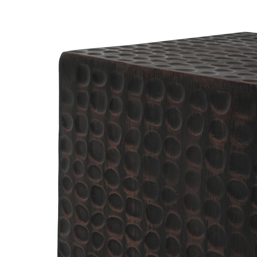 Antique Copper Cube Outdoor Side Table