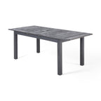 Outdoor Expandable Acacia Wood Dining Table, Dark Grey