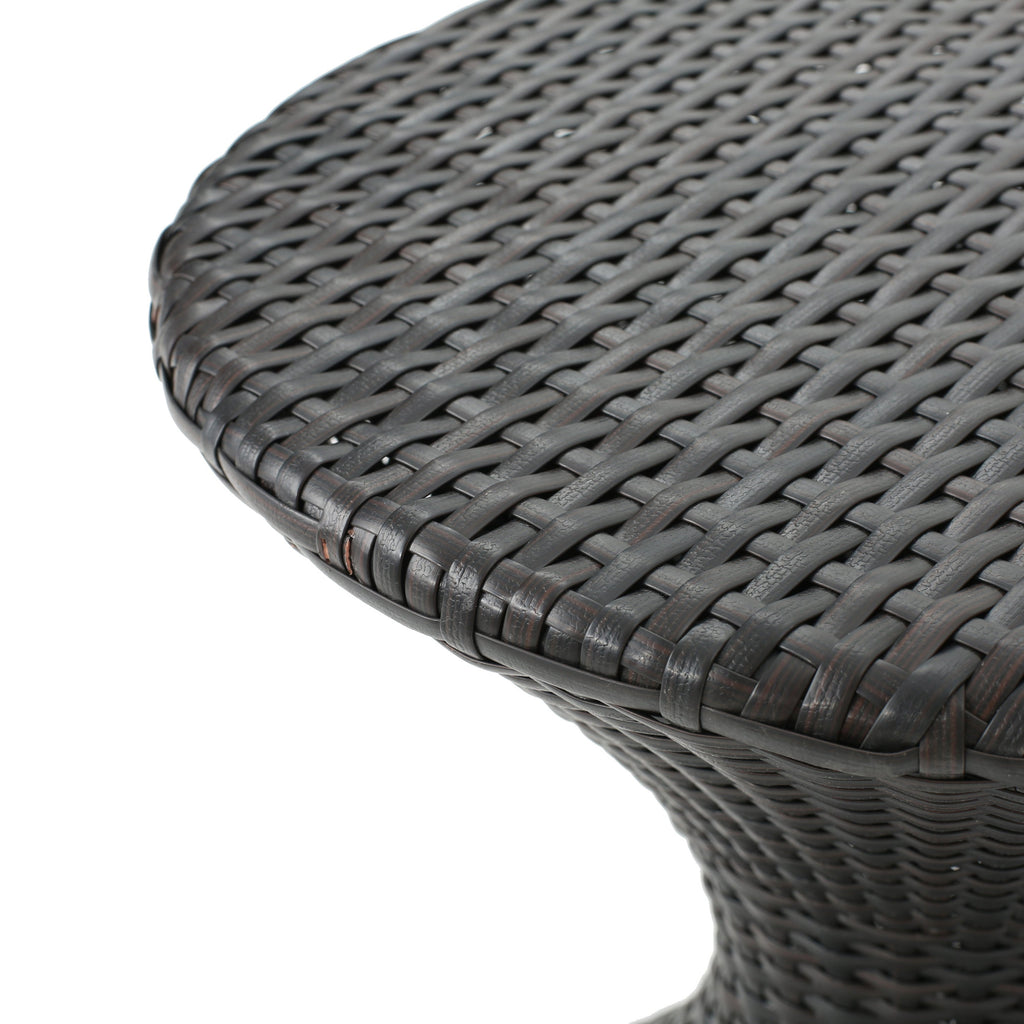 Slim Hourglass Rattan Outdoor Side Table