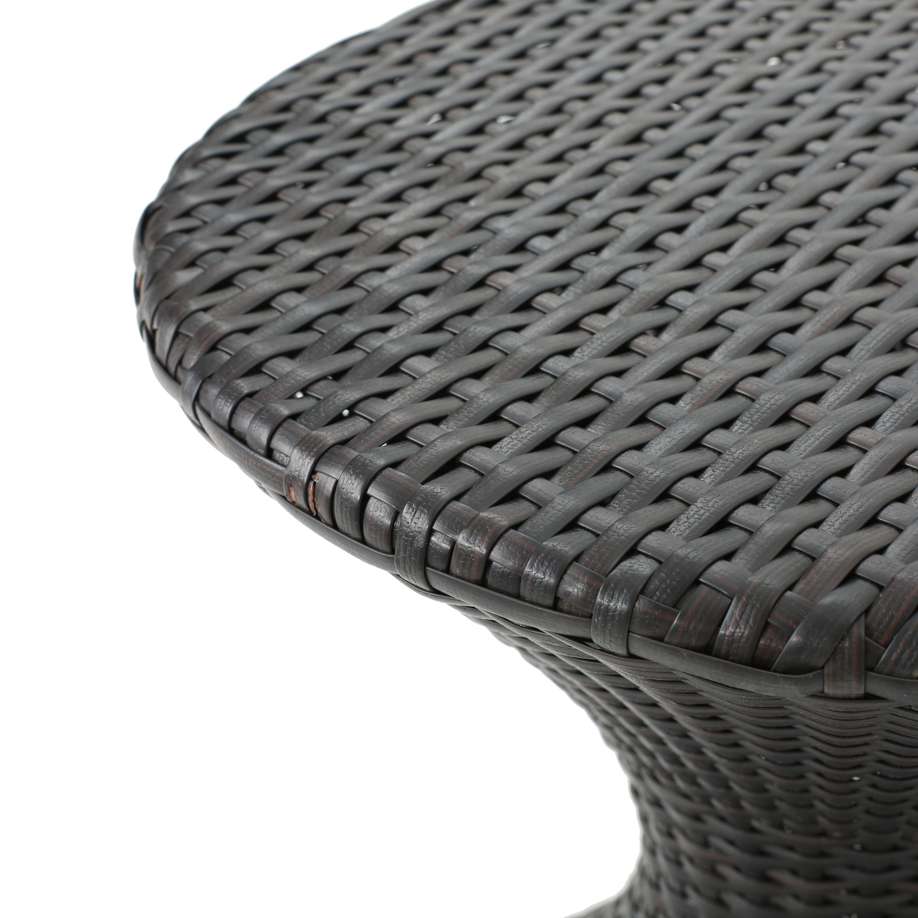 Slim Hourglass Rattan Outdoor Side Table