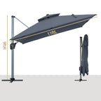 11' Outdoor Square Double Top Patio Umbrella, Base Not Included