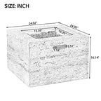 Outdoor Square Fire Pit with Steel Burner, Lava Rocks and Cover