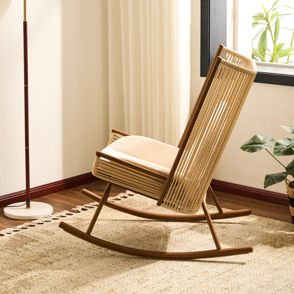 High Square Back Modern Outdoor Rocking Chair