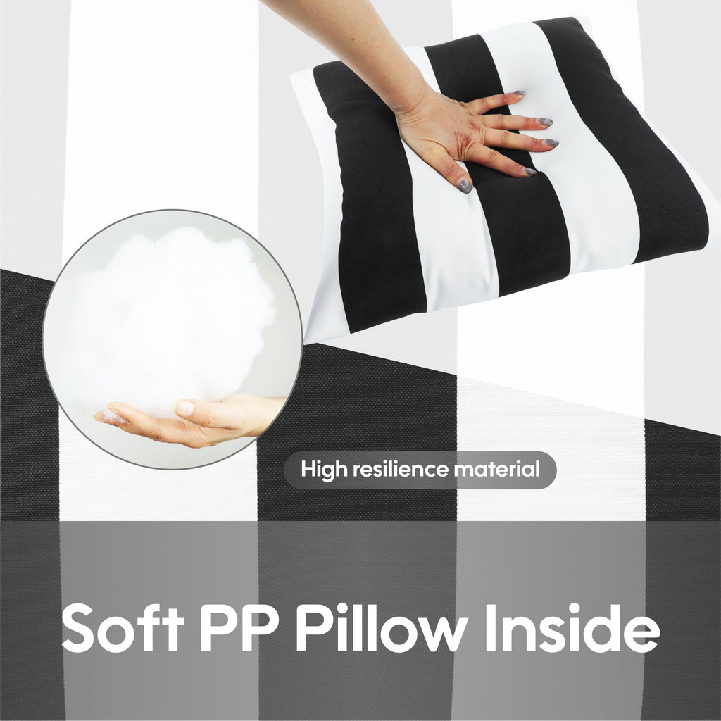 Black & White Outdoor Square Pillows, Set of 2