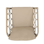 Zircon Outdoor Club Chair with Woven Wicker Weave Design and Back Cushion, Set of 2