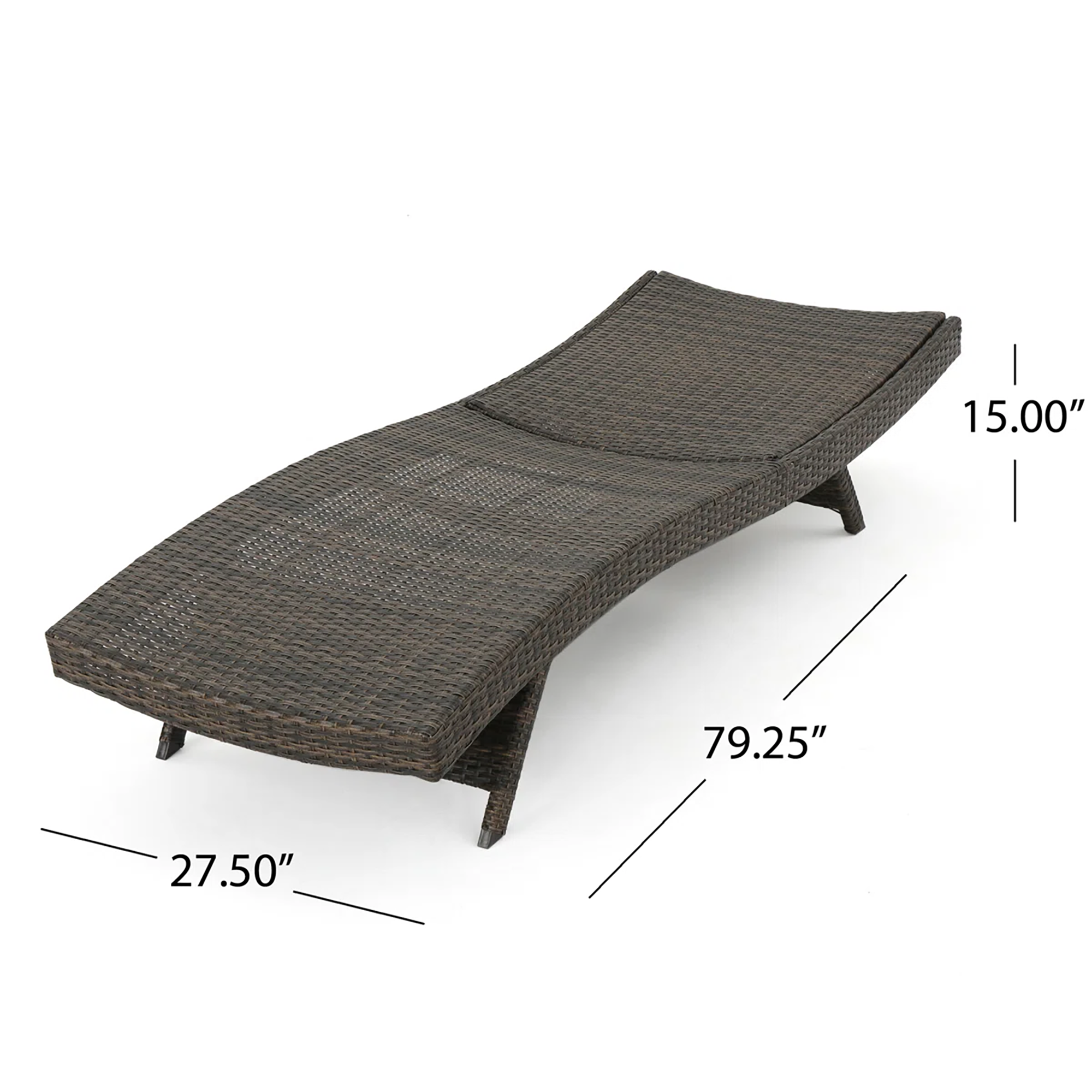 Crete Wicker Chaise Lounge, Set of 2