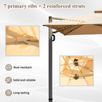 9'x 11' Rectangle Cantilever Umbrella with Center Pole, Base Not Included