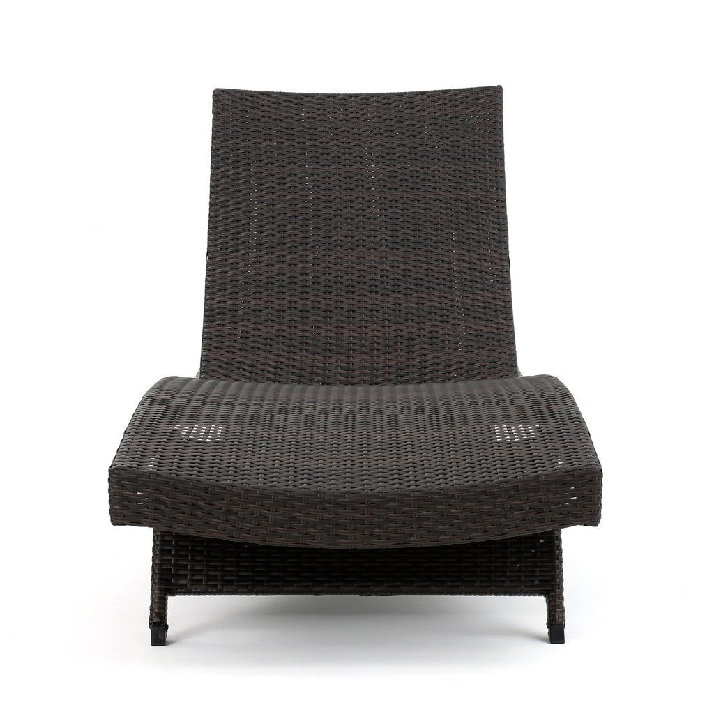 Crete Wicker Chaise Lounge, Set of 2