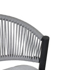 Outdoor Metal Frame Stools with Scallop-Shaped Backrest & Water-Resistant Cushions, Set of 2