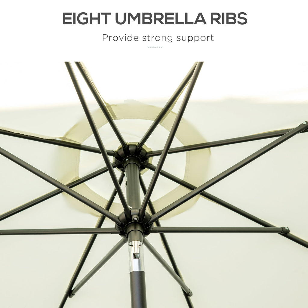 9' Fringe Edge Patio Umbrella with Push Button Tilt and Crank